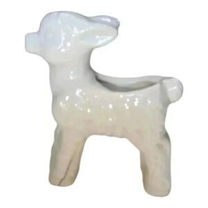Vintage Small Lamb Planter White Aprx. 3"×3" *READ*